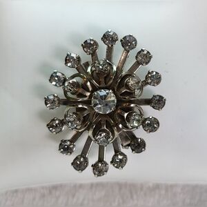 VINTAGE Rhinestone Starburst Lapel Pin - Brooch - Scarf Pin